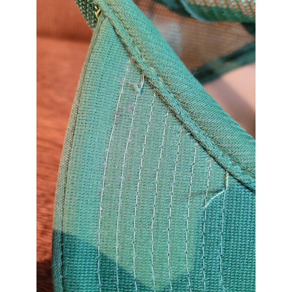 Vintage Oliver John Deere Hand Painted Trucker Green San Sun Hat From Sri Lanka - Picture 9 of 12